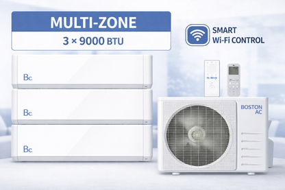 Thermopompe multizones 27000 BTU, 208/230V (BAM3H27F22X454) Comprend 3 unités intérieures de 9000 BTU