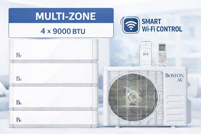 Thermopompe multizones 36000 BTU, 208/230V (BAM4H36F21X454) Comprend 4 unités intérieures de 9000 BTU