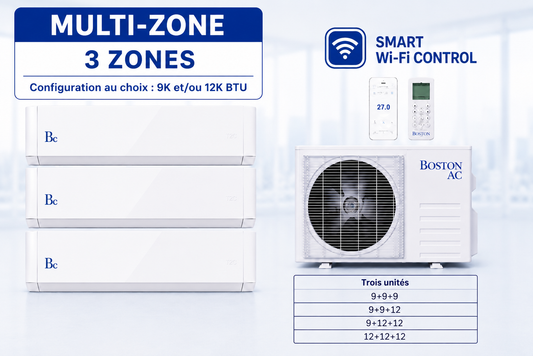 Thermopompe multizones 36000 BTU, 208/230V (BAM4H36F21X454)  3 Zones