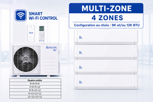 Thermopompe multizones 36000 BTU, 208/230V Modèle (BAM4H36F21X454) 4 Zones